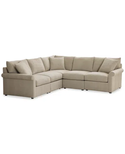 Furniture Closeout! Wrenley 102" 5-pc. L-shape Modular Sectional Sofa, Created For Macy's In Dove