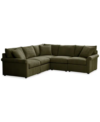 Furniture Closeout! Wrenley 102" 5-pc. L-shape Modular Sectional Sofa, Created For Macy's In Olive