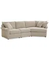 Furniture Closeout! Wrenley 131" 3-pc. Fabric Modular Cuddler Chaise Sectional Sofa, Created For Macy's In Dove