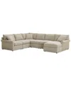 Furniture Closeout! Wrenley 138" 3-pc. Fabric Sectional Chaise Sleeper Sofa, Created For Macy's In Dove