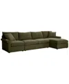 Furniture Closeout! Wrenley 134" 3-pc. Fabric Sectional Chaise Sofa, Created For Macy's In Olive