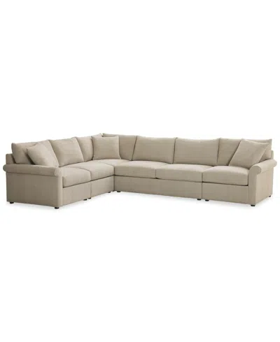 Furniture Closeout! Wrenley 137" 5-pc. Fabric L-shape Modular Sectional Sofa, Created For Macy's In Dove
