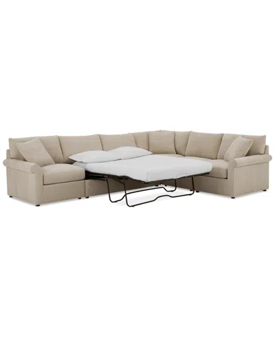 Furniture Closeout! Wrenley 137" 5-pc. Fabric L-shape Modular Sleeper Sectional Sofa, Created For Macy's In Dove