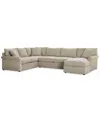 Furniture Closeout! Wrenley 131" 6-pc. Fabric Modular Sectional Chaise Sofa, Created For Macy's In Dove