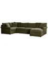 Furniture Closeout! Wrenley 138" 4-pc. Fabric Modular Chaise Sectional Sofa, Created For Macy's In Olive