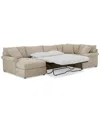 Furniture Closeout! Wrenley 138" 4-pc. Fabric Modular Chaise Sleeper Sectional Sofa, Created For Macy's In Dove