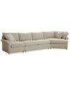 Furniture Closeout! Wrenley 166" 3-pc. Fabric Cuddler Chaise Sectional Sofa, Created For Macy's In Dove