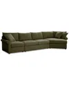 Furniture Closeout! Wrenley 166" 3-pc. Fabric Cuddler Chaise Sectional Sofa, Created For Macy's In Olive