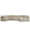 Furniture Closeout! Wrenley 170" 3-pc. Fabric Sectional Cuddler Chaise Sofa, Created For Macy's In Dove