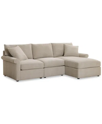 Furniture Closeout! Wrenley 99" 3-pc. Fabric Modular Chaise Sectional Sofa, Created For Macy's In Dove
