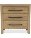 Furniture Davie Three Drawer Nightstand In Pale Oak