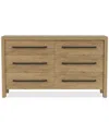 Furniture Davie Six Drawer Dresser In Pale Oak