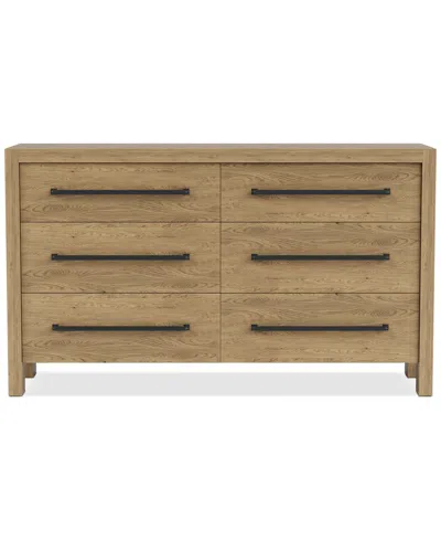 Furniture Davie Six Drawer Dresser In Pale Oak