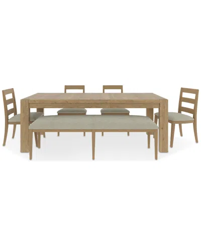 Furniture Davie Rectangular 6pc Dining Set (table, 4 Ladder Side Chairs & Bench)
