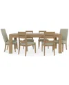 Furniture Davie Rectangular 7pc Dining Set (table, 4 Ladder Side Chair & 2 Upholstered Chairs)