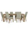 Furniture Davie Rectangular 7pc Dining Set (table & 6 Upholstered Side Chairs)