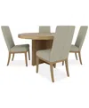 Furniture Davie Round 5pc Dining Set (table & 4 Upholstered Side Chairs)