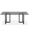 Furniture Emila Rectangular Glass Dining Table, Created For Macy's In Smoked Glass With Black Base