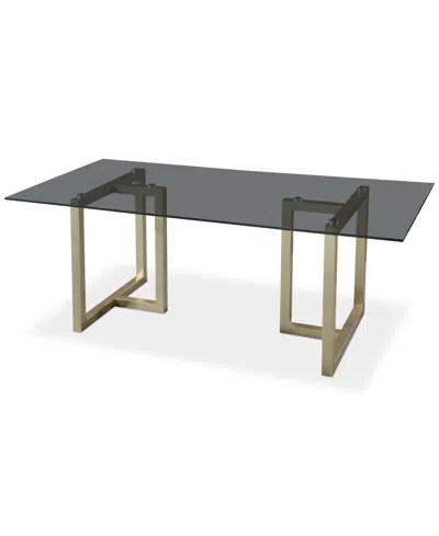 Furniture Emila Rectangular Glass Dining Table, Created For Macy's In Smoked Glass With Champagne Base