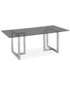 Furniture Emila Rectangular Glass Dining Table, Created For Macy's In Smoked Glass With Silver Base
