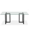 Furniture Emila Rectangular Glass Dining Table, Created For Macy's In Ultra Clear Glass With Black Base