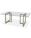 Furniture Emila Rectangular Glass Dining Table, Created For Macy's In Ultra Clear Glass With Champagne Base