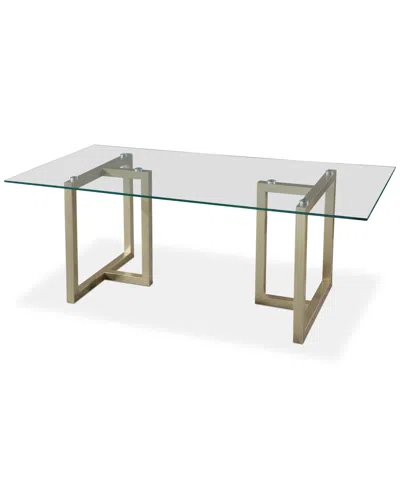 Furniture Emila Rectangular Glass Dining Table, Created For Macy's In Ultra Clear Glass With Champagne Base