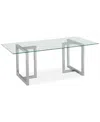 Furniture Emila Rectangular Glass Dining Table, Created For Macy's In Ultra Clear Glass With Silver Base