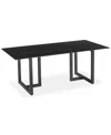 Furniture Emila Rectangular Sintered Stone Dining Table, Created For Macy's In Black Sintered Stone With Black Base