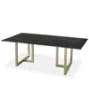 Furniture Emila Rectangular Sintered Stone Dining Table, Created For Macy's In Black Sintered Stone With Champagne Base