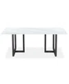 Furniture Emila Rectangular Sintered Stone Dining Table, Created For Macy's In White Sintered Stone With Black Base
