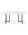 Furniture Emila Rectangular Sintered Stone Dining Table, Created For Macy's In White Sintered Stone With Silver Base
