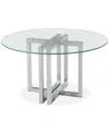 Furniture Emila Round Glass Dining Table, Created For Macy's In Clear Glass With Silver Base