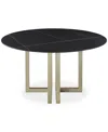 Furniture Emila Round Sintered Stone Dining Table, Created For Macy's In Black Sintered Stone With Champagne Base