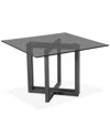Furniture Emila Square Glass Dining Table, Created For Macy's In Smoked Glass With Black Base