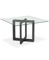 Furniture Emila Square Glass Dining Table, Created For Macy's In Ultra Clear Glass With Black Base