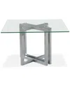 Furniture Emila Square Glass Dining Table, Created For Macy's In Ultra Clear Glass With Silver Base