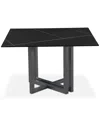 Furniture Emila Square Sintered Stone Dining Table, Created For Macy's In Black Sintered Stone With Black Base