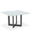 Furniture Emila Square Sintered Stone Dining Table, Created For Macy's In White Sintered Stone With Black Base