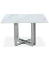 Furniture Emila Square Sintered Stone Dining Table, Created For Macy's In White Sintered Stone With Silver Base