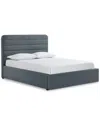 Furniture Haryan California King Upholstered Storage Bed In Slate