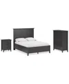 Furniture Hedworth King 3-pc. Set (bed, Chest & Nightstand) In Black