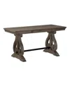 Furniture Huron Writing Desk With One Drawer In Distressed Dark Oak