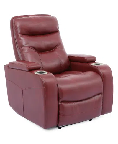 Furniture Jabarr Beyond Leather Recliner, Created For Macy's In Dark Brown