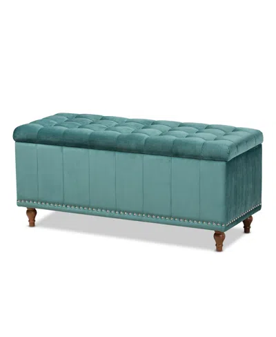 Furniture Kaylee Storage Bench In Aqua Blue