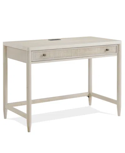 Furniture Maren 42" Wood Drop Front Drawer Writing Desk In White Sand