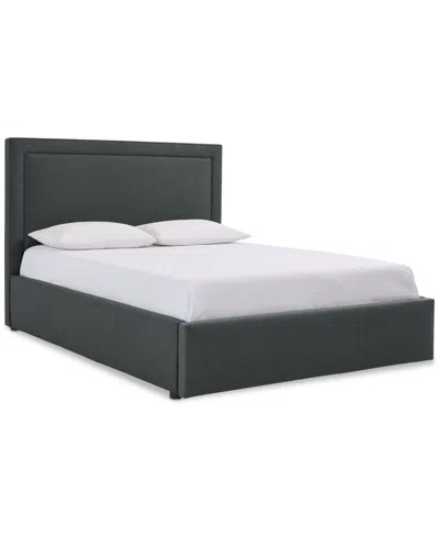 Furniture Naliya Full Upholstered Storage Bed In Denim
