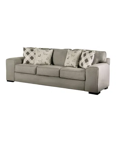 Furniture Of America 101" Bullard Square Arm Sofa In Gray