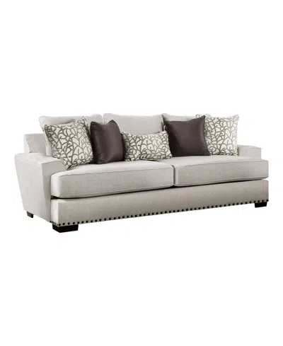 Furniture Of America 101" Sedrev Linen Track Arm Sofa In Light Gray