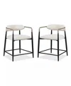 Furniture Of America 2-pc. Darcy Metal Upholstered Counter Height Chair Set In White